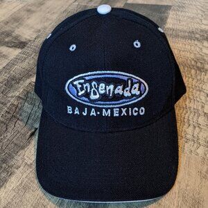 Ensenada Baja Mexico Hat Black Strapback Baseball Cap